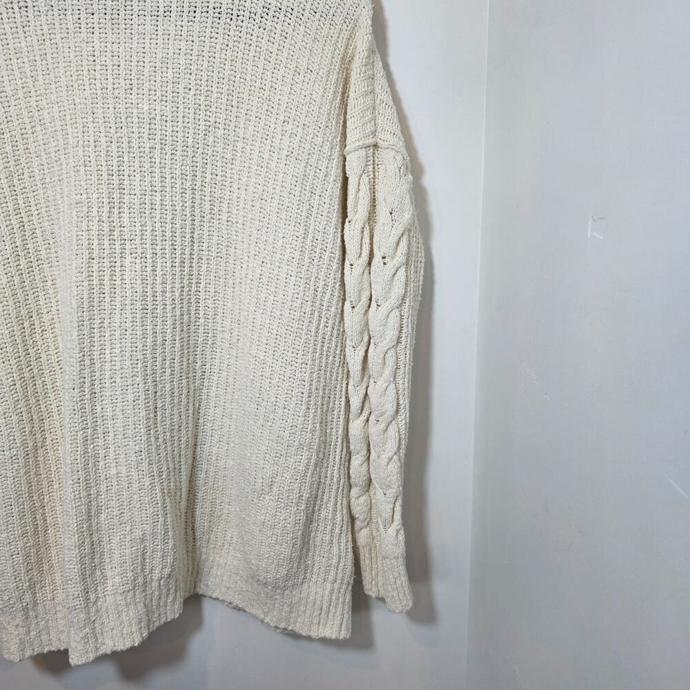 Abercrombie & Fitch Chunky Knit Open Long Cardigan Sweater Pockets Womens Medium - Picture 6 of 8